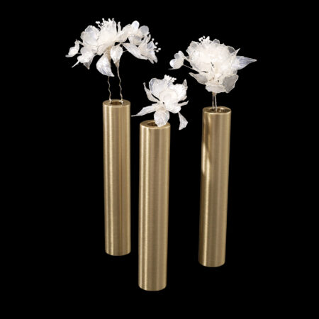 LR White Peony Mix Hairpin Set - White Silver, White (3 pcs)