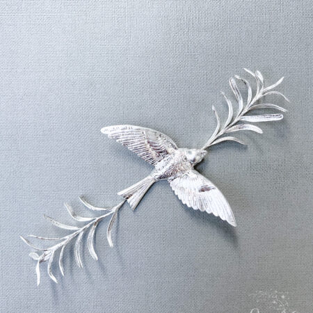 Purity Dove Tarragon Brooch or Hairvine - Doff Silver