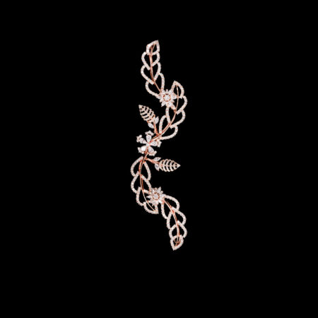 Leaflets Decorative Flower Hairvine or Brooch - Rose Gold