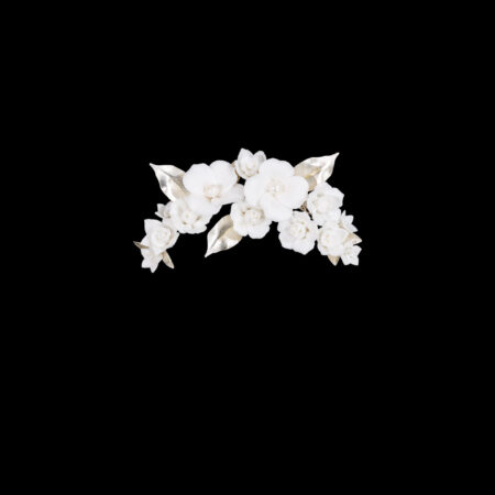 Clay Flower Garden Leaves Hairvine or Brooch - Doff Silver
