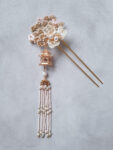 Pagoda Pink Hairpin - Gold, Pink (Right)