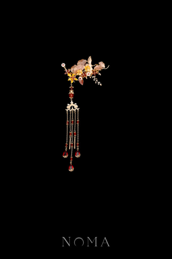 CHN-202400206-Colorful-Crane-Floral-Artistry-Side-Hairvine-or-Brooch-Gold-Ruby-Left
