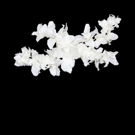 CC Natural Floral Arrangement Hairvine or Brooch - White Silver, White