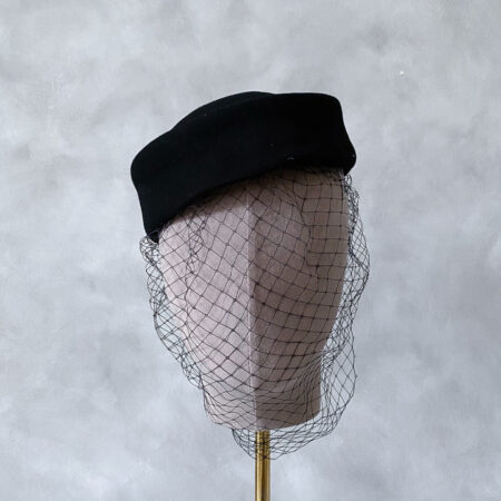 Black Cap with Veil - Black