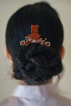 Jade Art Memoir Hairpin - Gold, Red Jade
