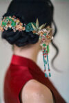 CS Lunar Bold Fan-Shaped Bamboo Hairpin - Gold, Jade